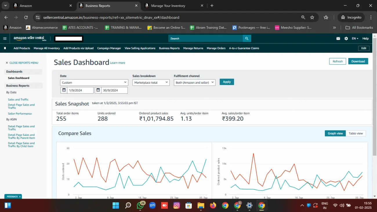 Sales dashboard